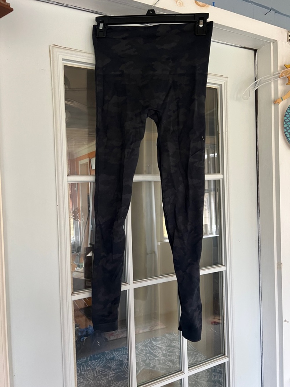 Women Black Camouflage Leggings